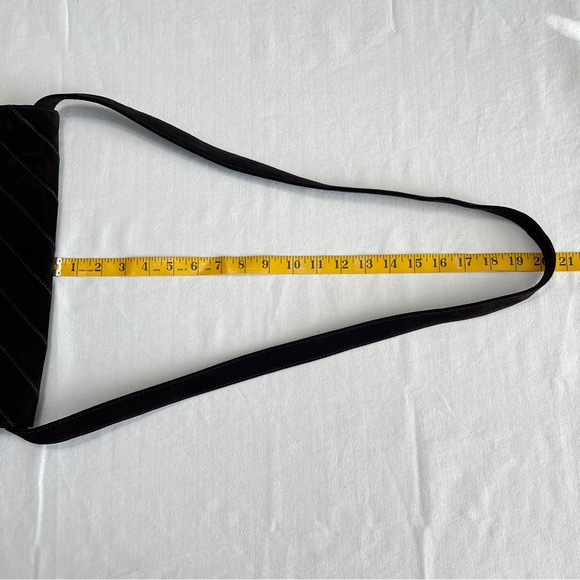 Donna Karan Elegant Brown Suede Shoulder Bag Clutch - Picture 12 of 12